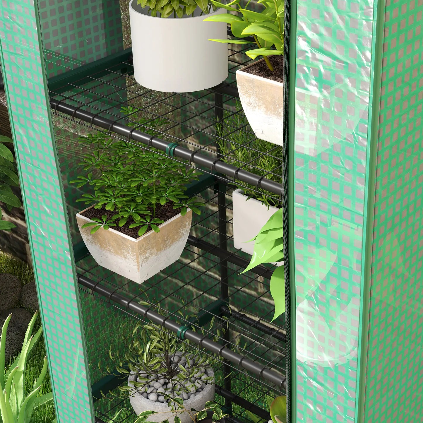 Nancy's Cacém Plantenkas - Kweekkas - Tuinkas - Plantenrek - Groen - ± 70 x 50 x 195 cm