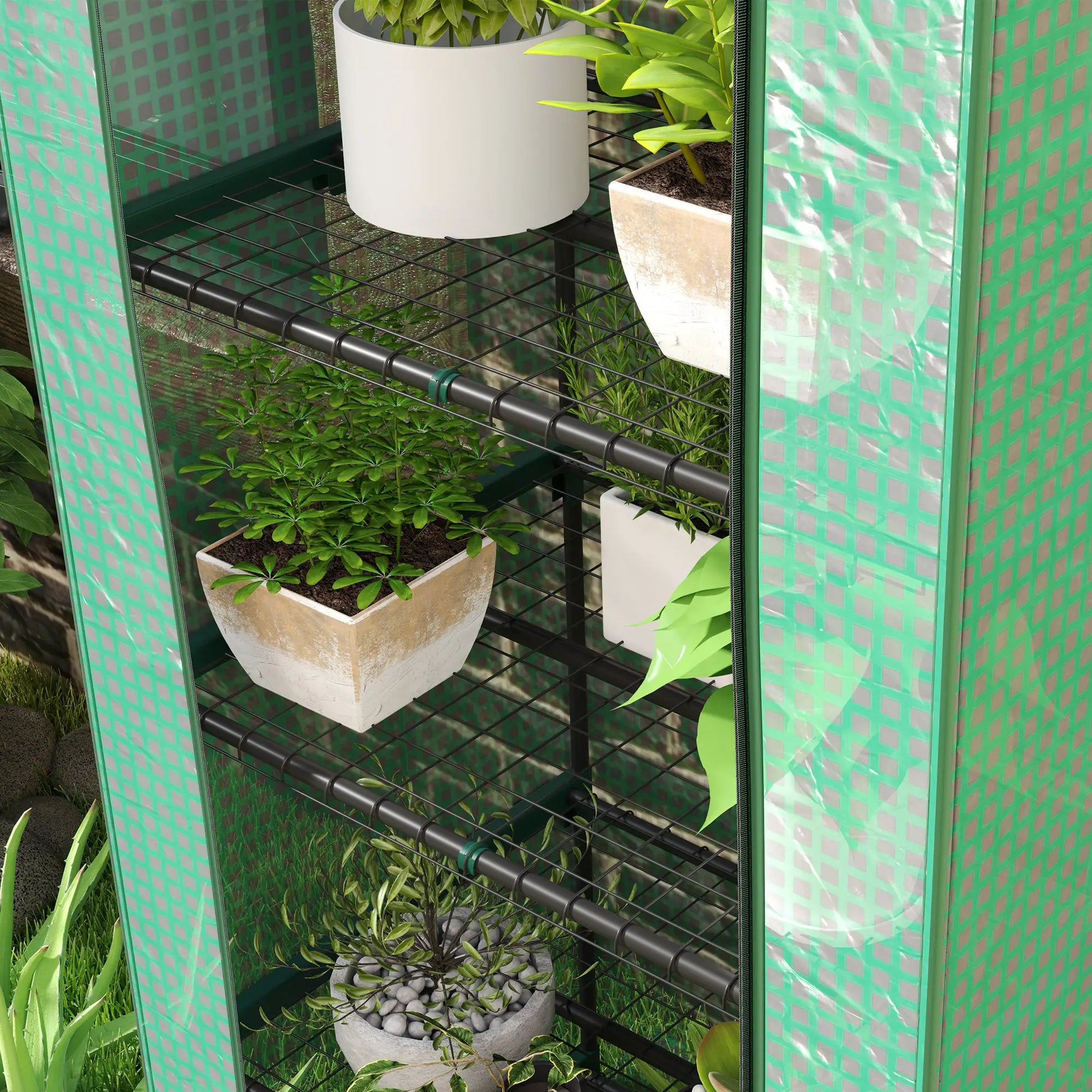 Nancy's Cacém Plantenkas - Kweekkas - Tuinkas - Plantenrek - Groen - ± 70 x 50 x 195 cm