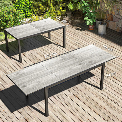 Nancy's Gangi Tuintafel - Eettafel voor Buiten - Terrastafel - Uitschuifbaar - Grijs