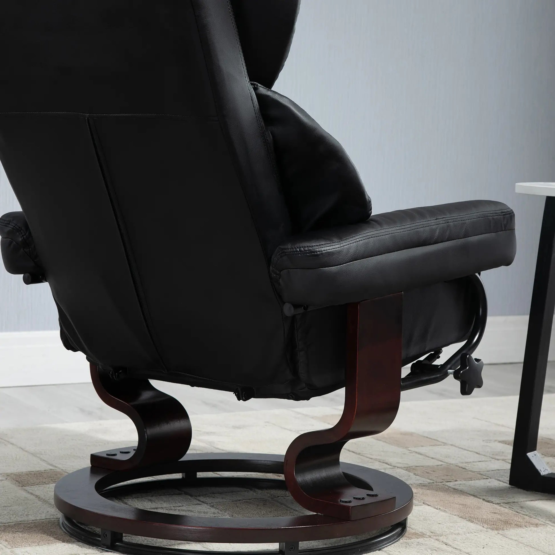 Nancy's Gusta - Relaxfauteuil - Relaxstoel - Verstelbare rugleuning - Draaibaar - Zwart - Kunstleer kopie