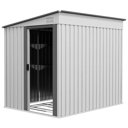 Nancy's Malamocco Opbergschuur - Tuinschuur - Schuurtje - Wit - Staal - 154 x 206,5 x 160/181 cm