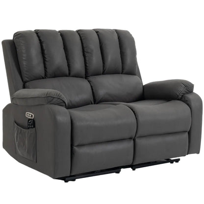 Nancy's Valpelline Dubbele Massagestoel - Massagefauteuil - Bioscoopstoel - Relaxfauteuil - 2 Personen - Grijs - Kunstleer
