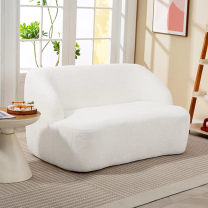 Nancy's Marchirolo 2-Zitsbank - Zitbank - Crème Wit - Teddy Look - ± 140 x 85 x 75 cm