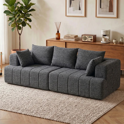 Nancy's Terlago 3-Zitsbank - Sofa - 3 Persoons Bank - Grijs - Chenille - ± 250 x 105 x 85 cm