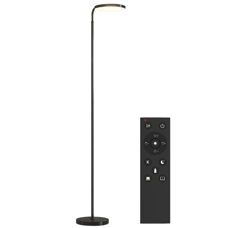 Nancy's Pareto Vloerlamp - Staande Lamp - Aanpasbare LED-Verlichting - Draaibare Kop - Zwart - Staal