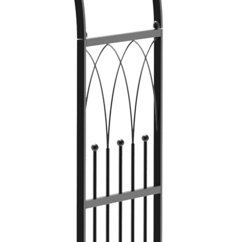 Nancy's Ricadi Tuinbank - Rozenboog - Parkbank - Zwart - Staal - ± 115 x 60 x 205 cm