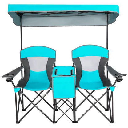 Nancy's Muro Dubbele Klapstoel met Draagtas - Campingstoel - Kampeerstoel - Strandstoel - Blauw