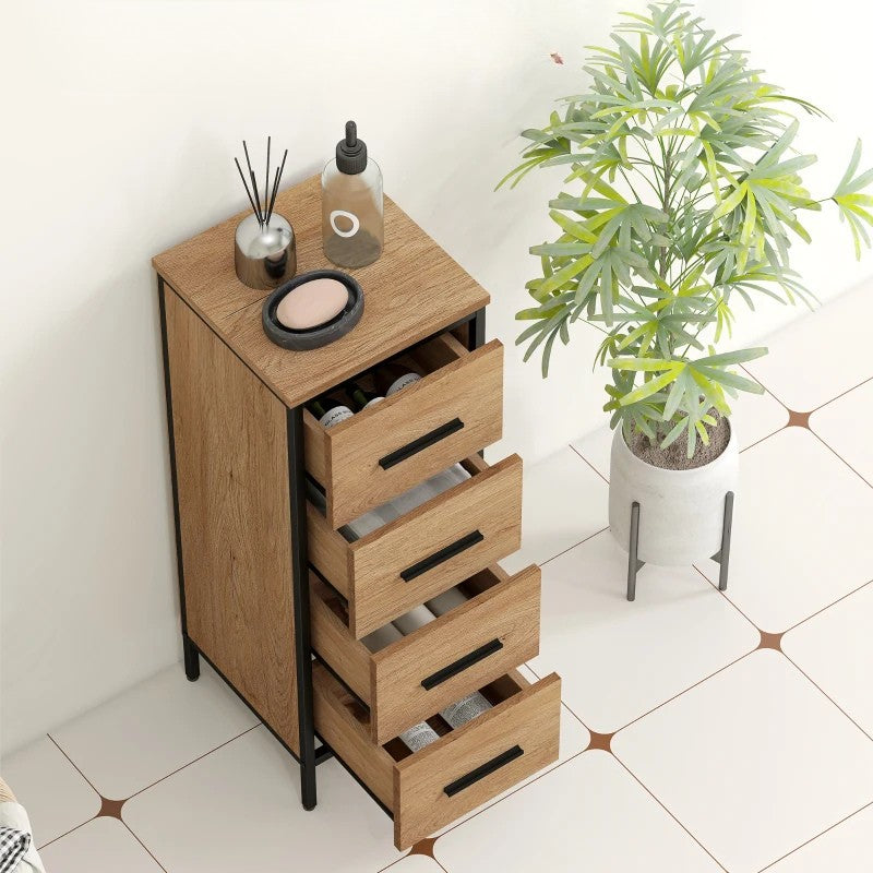 Nancy's Peglio Badkamerkast - Badkamermeubel - Toiletkast - Industrieel - Eiken - ± 30 x 30 x 80 cm