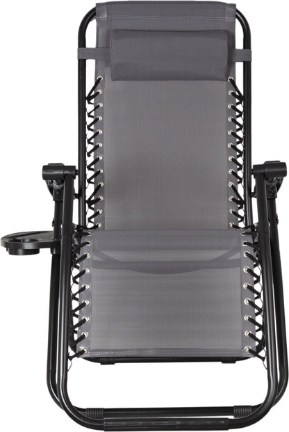 Eleganca Foldable Garden Chair Lounger Gray