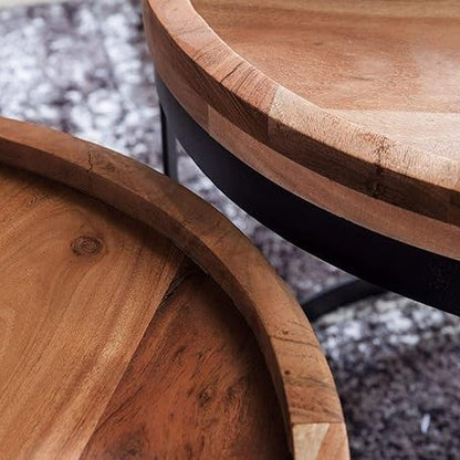 Nancy's Muvado Salontafels - Set Van 2 - Bijzettafels - Koffietafels - Sheesham Hout