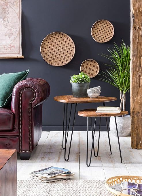 Nancy's Nesttafels -Massief - Houten Bijzettafels - 60 x 56 x 60 cm