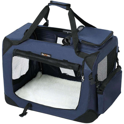 Nancy's Kattenbox- Transportbox Auto - Katten Transportbox - Opvouwbare Kattenbox - Donkerblauw 60x40x40 cm