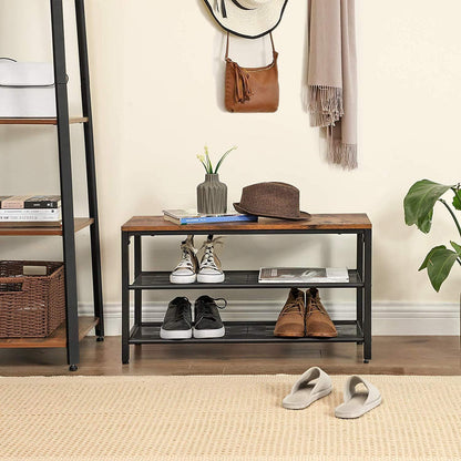 Nancy's Camarate Schoenenkast - Schoenenrek - Schoenenbank - Bruin - ± 80 x 30 x 45 cm