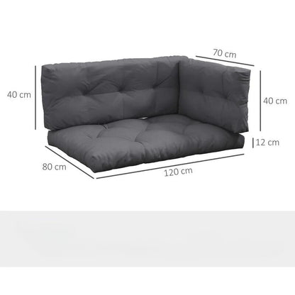 Nancy's Eirado Garden Cushion - Lounge Cushion - Set of 3 Cushions - Gray