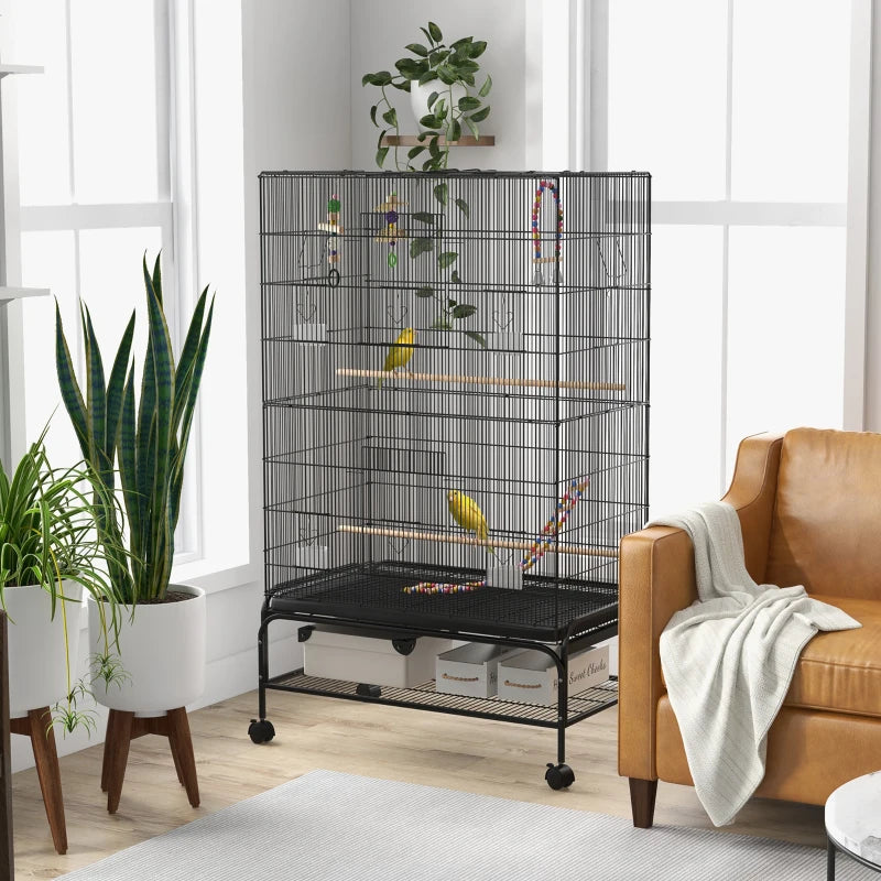 Nancy's Valongo Vogelkooi - Vogelhuis - Zwart - ± 100 x 60 x 160 cm