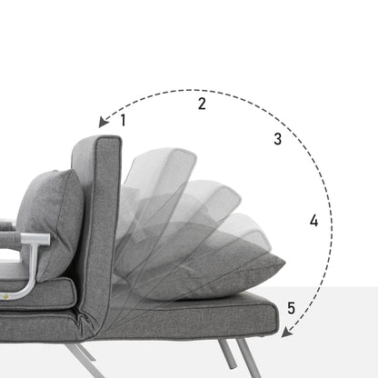 Nancy's Manarola Slaapbank - Slaapfauteuil - Verstelbaar - Grijs - Linnen