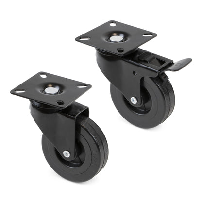 Nancy's sturdy castors 75mm transport wheels set of 4 Black