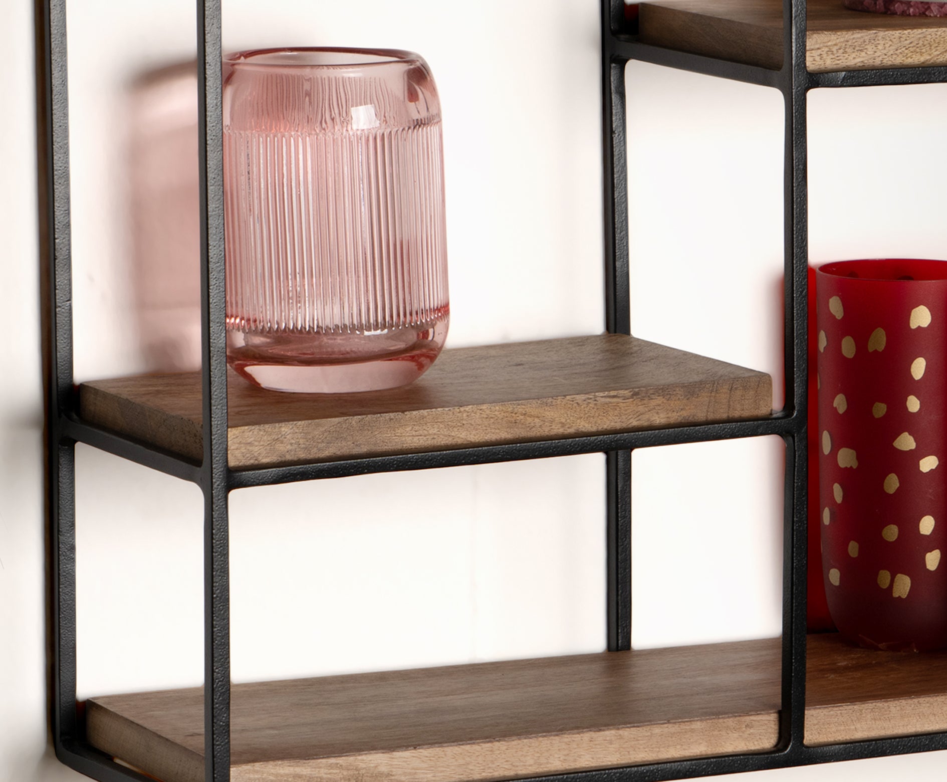 Nancy's Valbom Wandplank - Wandrek - Massief Mangohout - ± 50 x 15 x 60 cm