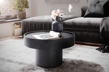 Nancy's Tubre Salontafel - Koffietafel - Bijzettafel - Rond - Zwart - Staal - ± 60 x 60 x 35 cm