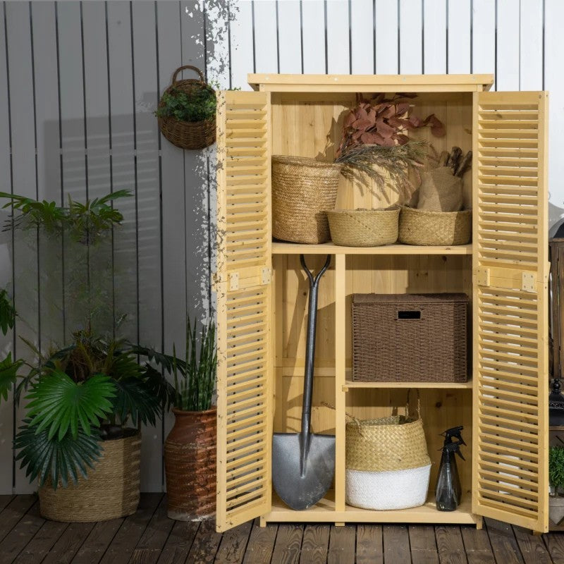Nancy's Talamone Tuinkast - Buitenkast - Tuinschuurtje - Weerbestendig - Grenenhout / Sparrenhout - ± 85 x 45 x 160 cm