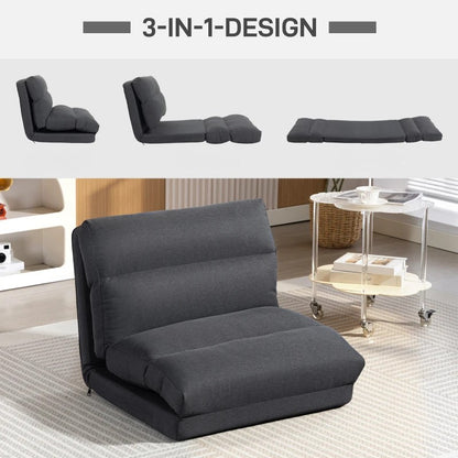 Nancy's Piovera Zitzak met slaapfunctie - Vloerstoel - Verstelbare rugleuning - Opvouwbaar - Donkergrijs