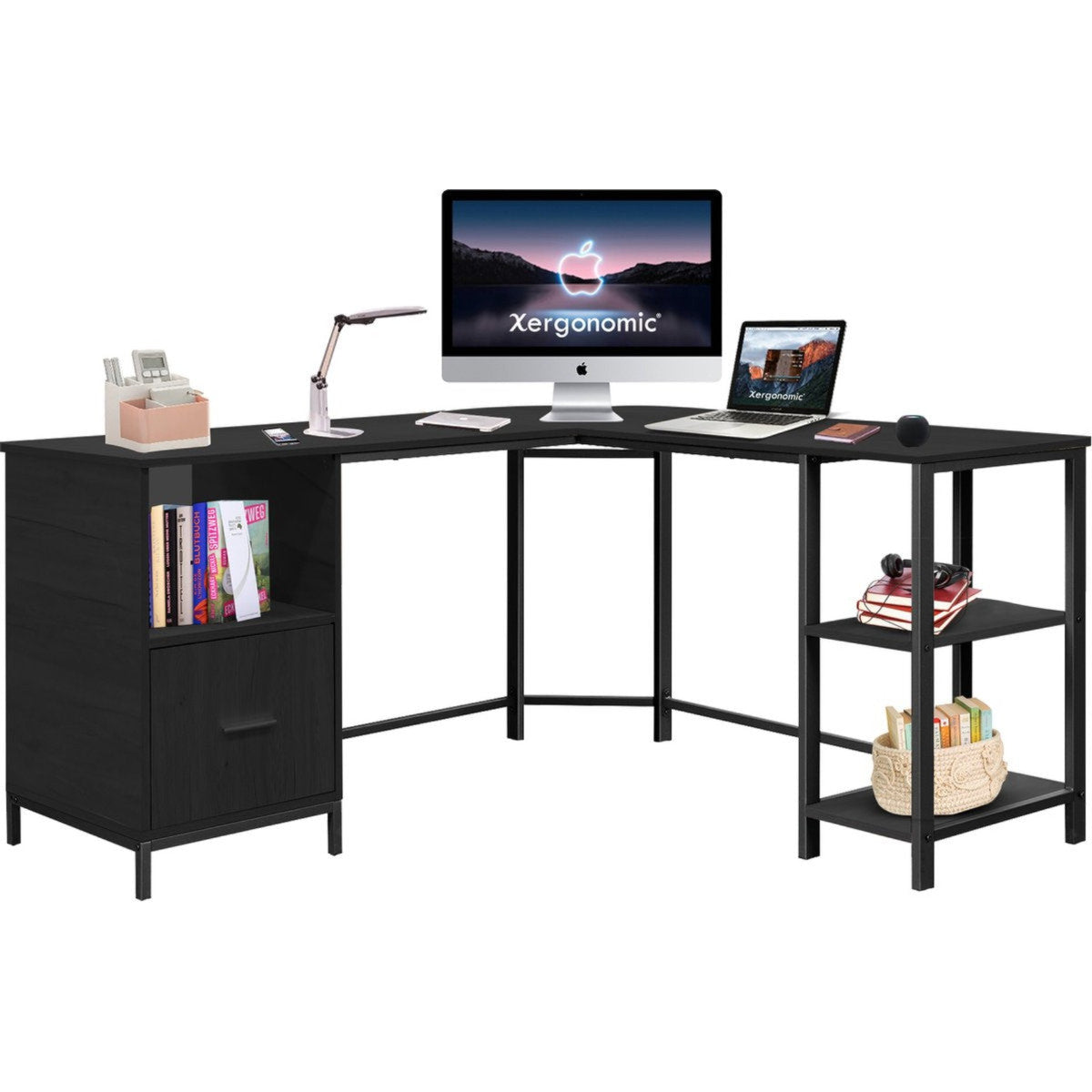 Xergonomic Corner Desk Black