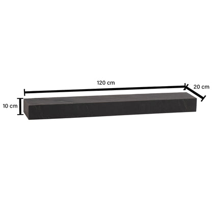 Nancy's Cidadelhe Wandplank - Wandrek - Zwevende Plank - Antraciet - Mangohout - 120 x 20 x 10 cm