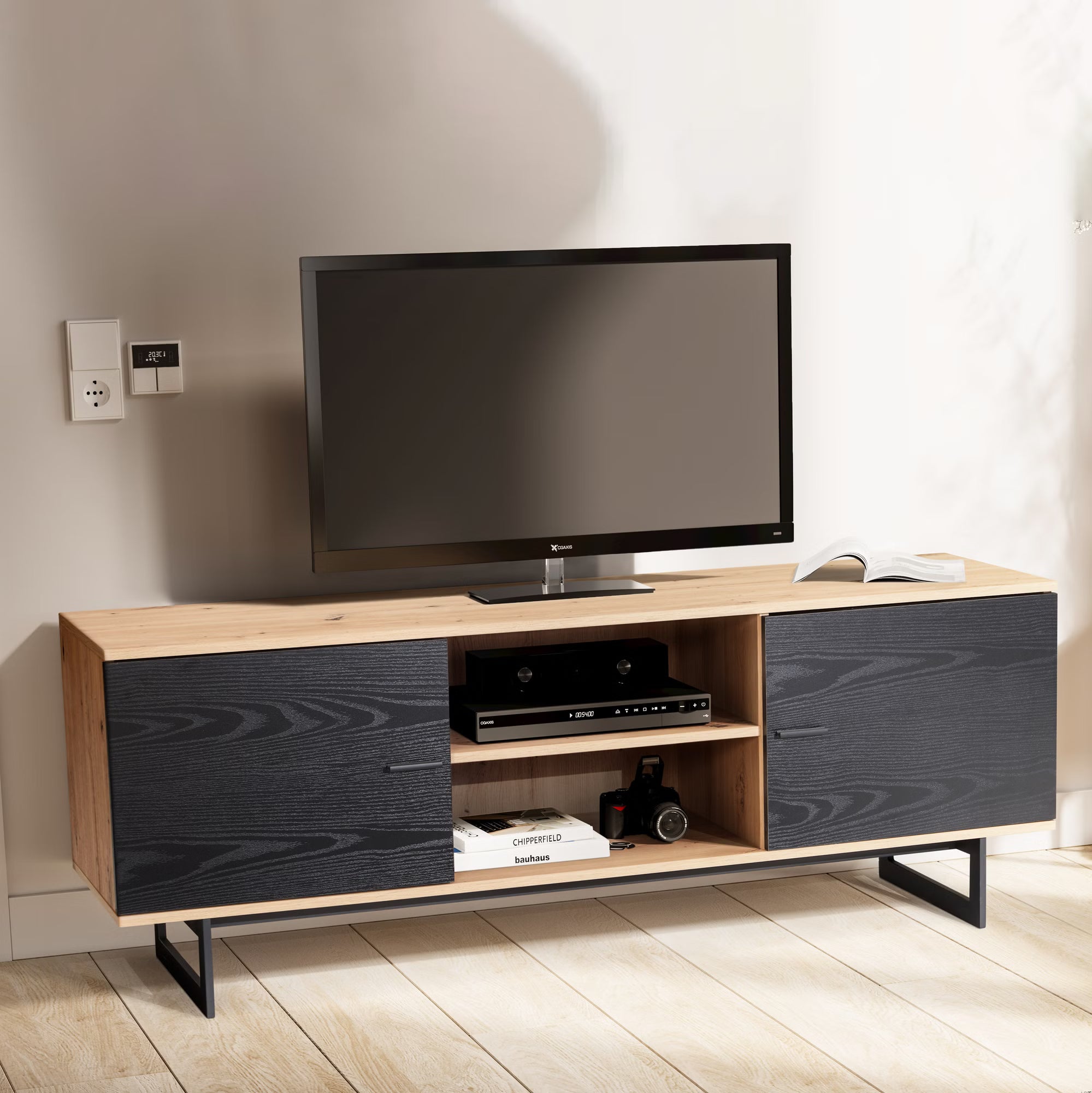 Nancy's Monfumo TV Meubel - TV Kast - Lowboard - Eiken - 150 x 40 x 55 cm