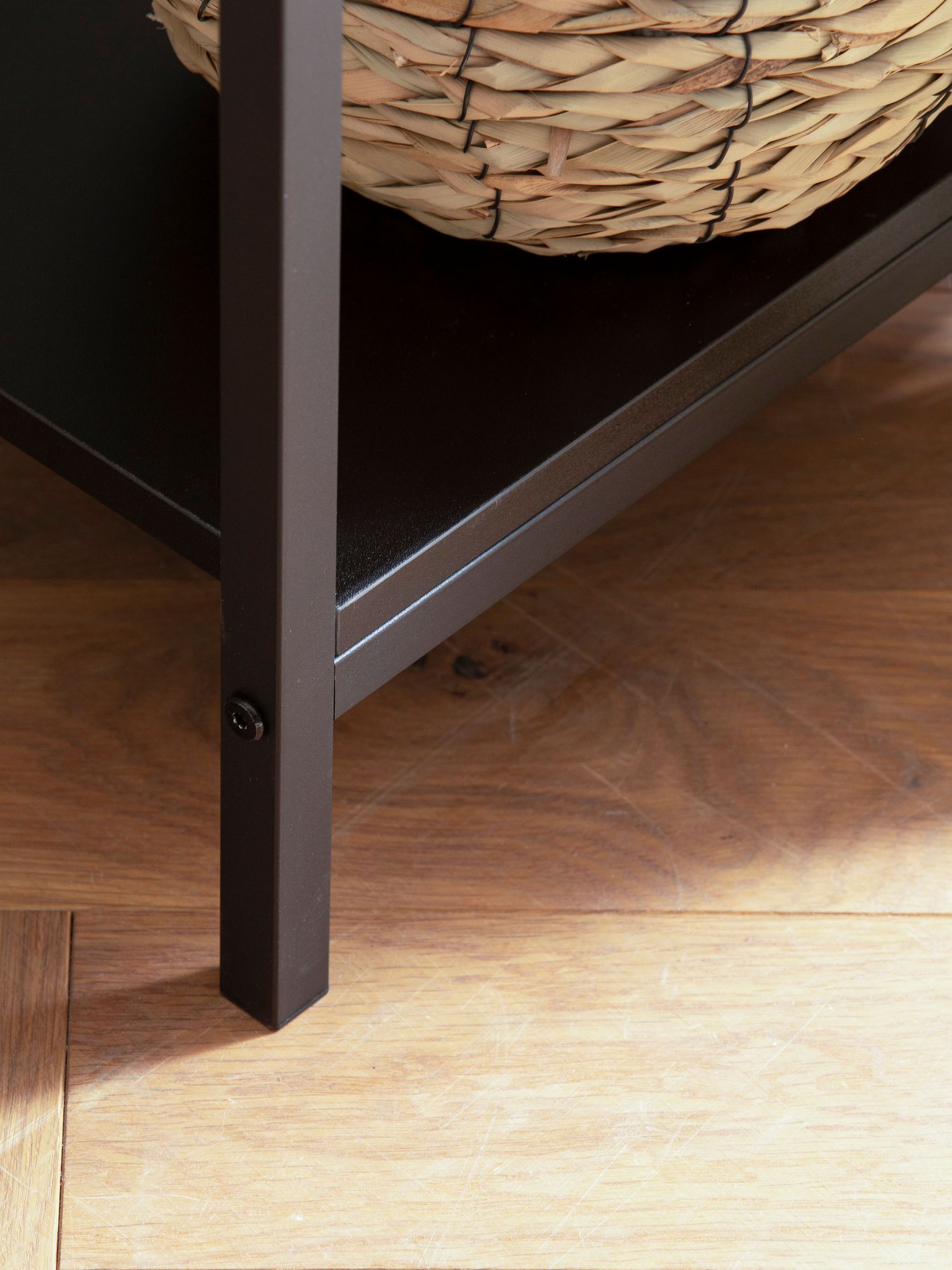 Nancy's Ermida Sidetable - Consoletafel - Bijzettafel - Bruin / Zwart - Rotan / MDF / Staal - 100 x 30 x 75 cm