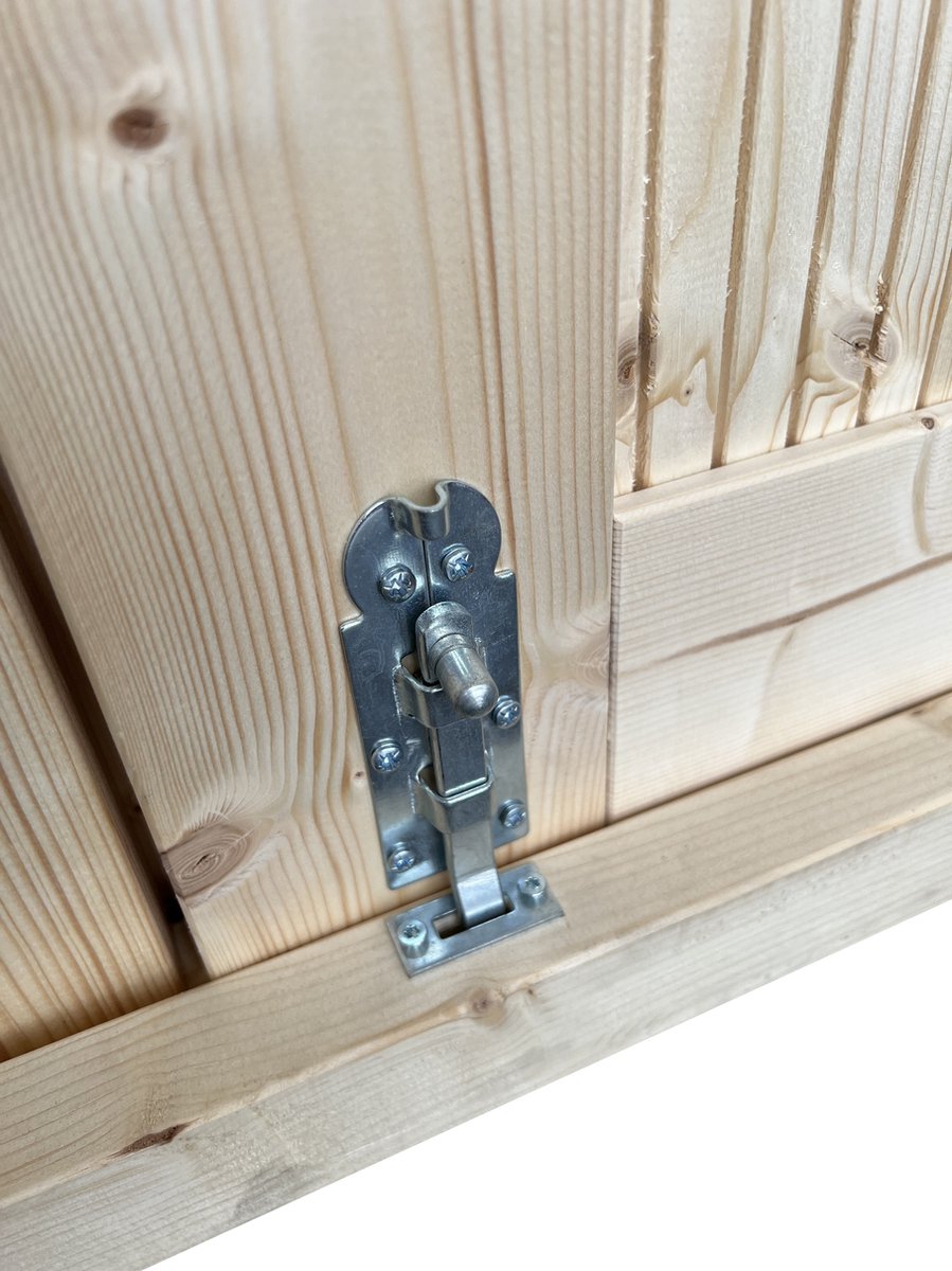 Tweedekans EASTWALL Dubbele blokhut deuren vurenhout 150 x 180 cm houten deur Inclusief hang- en sluitwerk Inclusief kozijnen