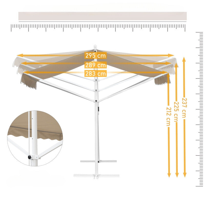 Auvent Nancy's Paddock Tui - Auvent de terrasse - Auvent autoportant - Beige - 300 x 300 cm