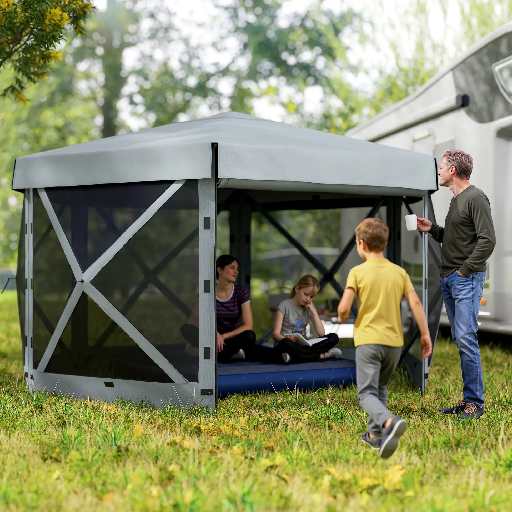 Nancy's Cipressa Paviljoen - Tuinpaviljoen - Partytent - Grijs - 360 x 315 x 220 cm