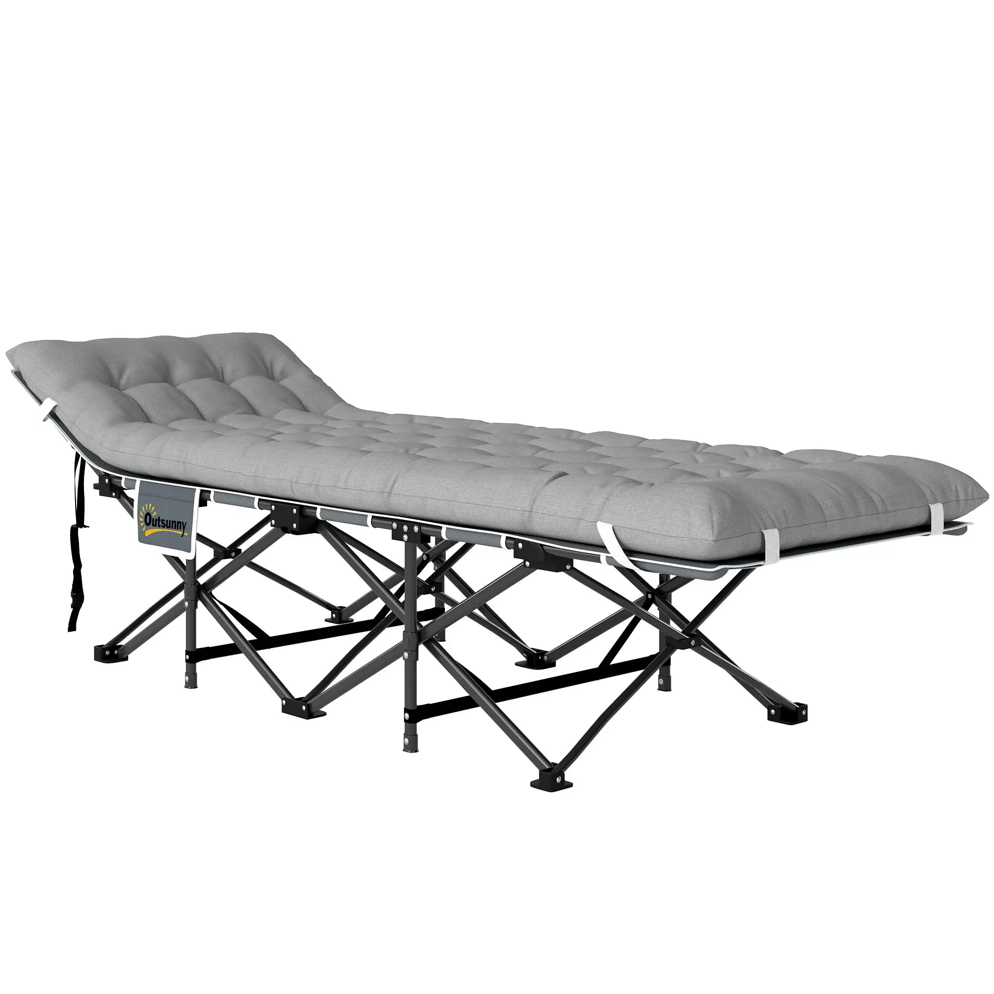 Outsunny Zonneligstoel, Opvouwbare Tuinligstoel, Klapligstoel met Kussen, 5-standen Rugleuning Outsunny Zonneligstoel, Opvouwbare Tuinligstoel, Klapligstoel met Kussen, 5-standen Rugleuning