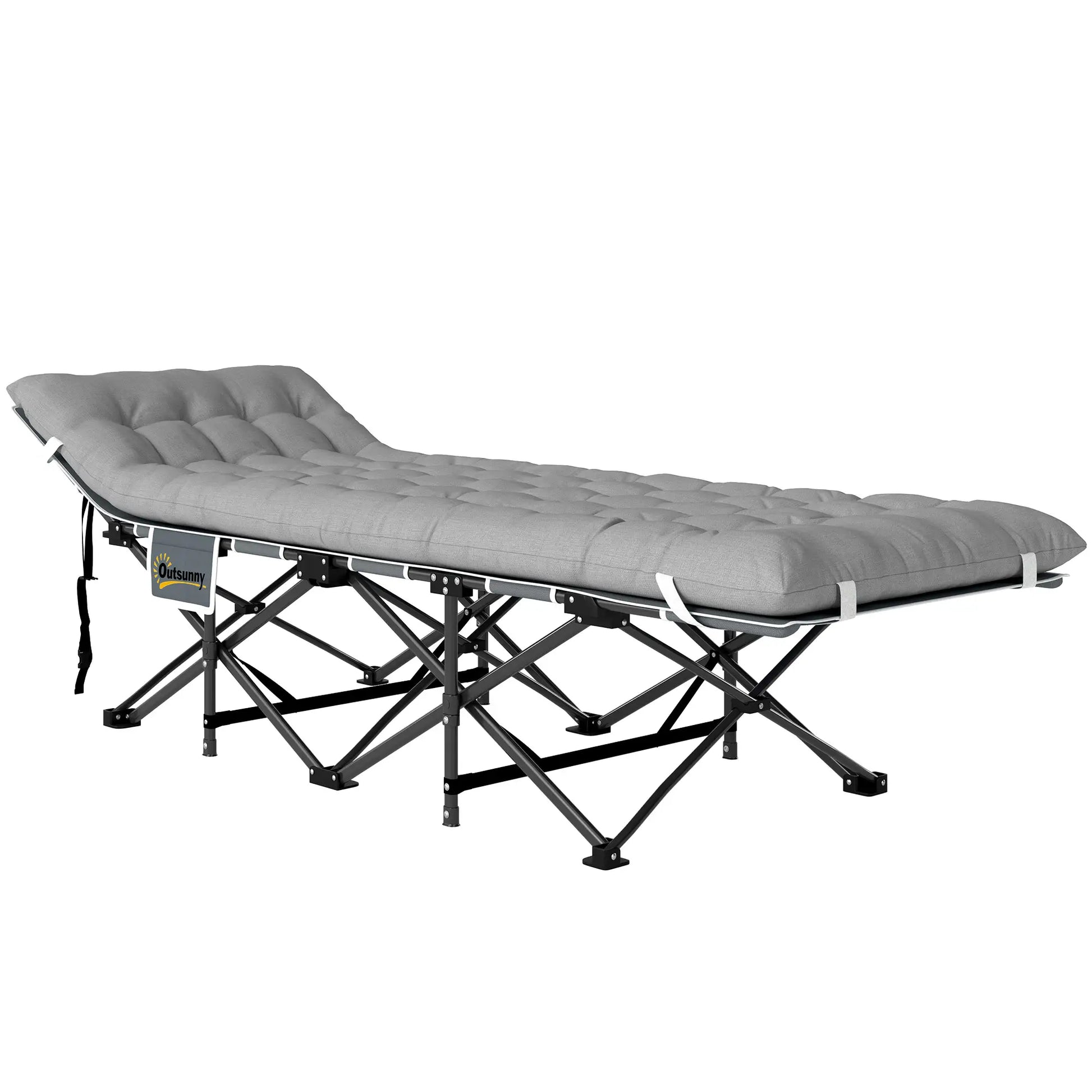 Nancy's Gattinara Stretcher - Campingbed - Veldbed - Grijs - ± 190 x 65 x 35 cm