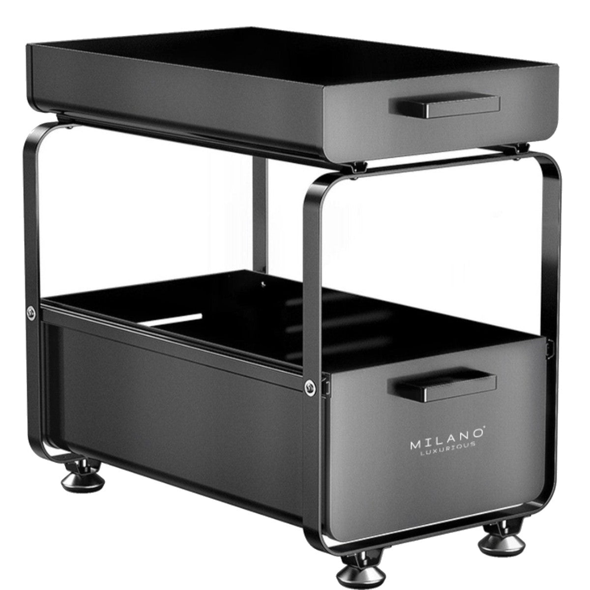 Milano Luxurious closed organizer with 2 pull-out drawers - Black