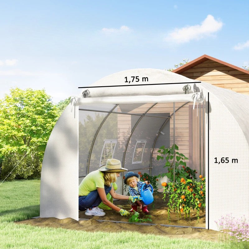 Nancy's Pennabilli Kweekkas - Foliekas - Tomatenkas - Tunnelkas - Wit / Zilver - ± 395 x 300 x 200 cm