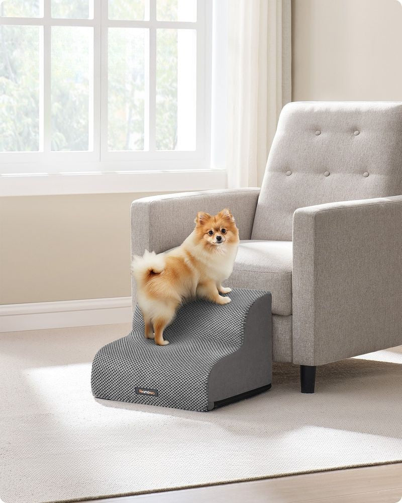 Nancy's Praiano Hondentrap 2 Traps - Dierentrap - Huisdierentrap - Antislip - Grijs - 40 x 40 x 30 cm