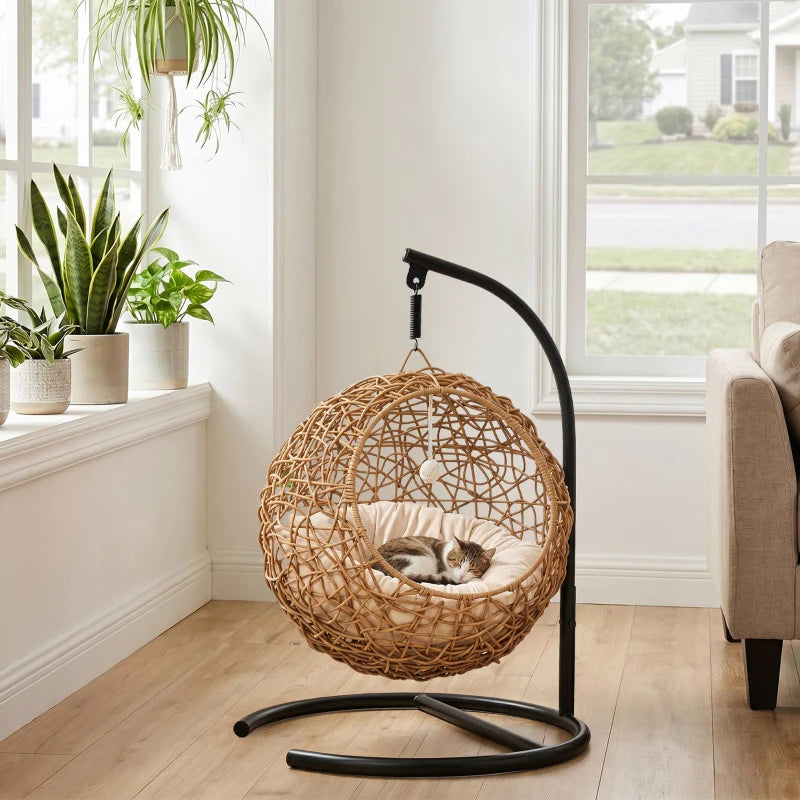 Nancy's Tarcento Kattenbed - Hangende Kattenmand - Rotan - ± 45 x 40 x 75 cm