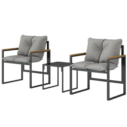 Nancy's Reggello Bistroset - Tuinstoelen - Loungestoelen - Balkonstoelen - Zwart / Grijs