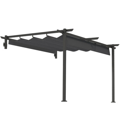 Nancy's Susegana Terrasoverkapping - Uitschuifbaar dak - Paviljoen - UV-Bescherming - Grijs - ± 295 x 295 x 200/230 cm