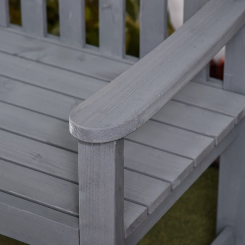Nancy's Revo Tuinbank - Parkbank - Balkonbank - Houten Bankje - Grijs - Dennenhout - ± 145 x 50 x 85 cm