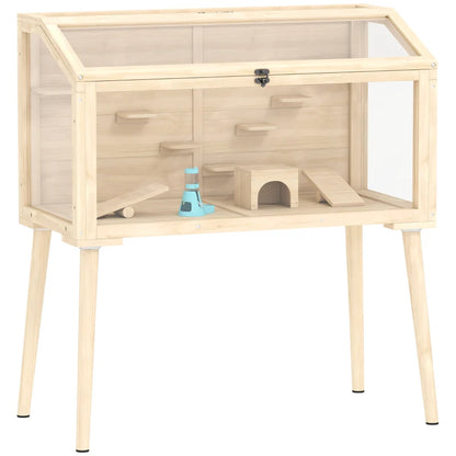 Nancy's Piuro Knaagdierkooi - Hamsterkooi - Vurenhout - ± 110 x 50 x 100 cm