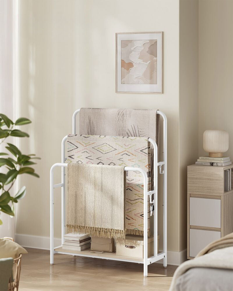 COSTWAY 128 cm handdoekenladder met plafondbevestiging, 4-laags handdoekenrek, wandmontage, ladderplank COSTWAY 128 cm handdoekenladder met plafondbevestiging, 4-laags handdoekenrek, wandmontage, ladderplank