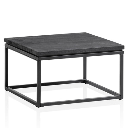 Nancy's Ruivos Salontafel - Koffietafel - Zwart - Mangohout / Staal - 60 x 60 x 35 cm