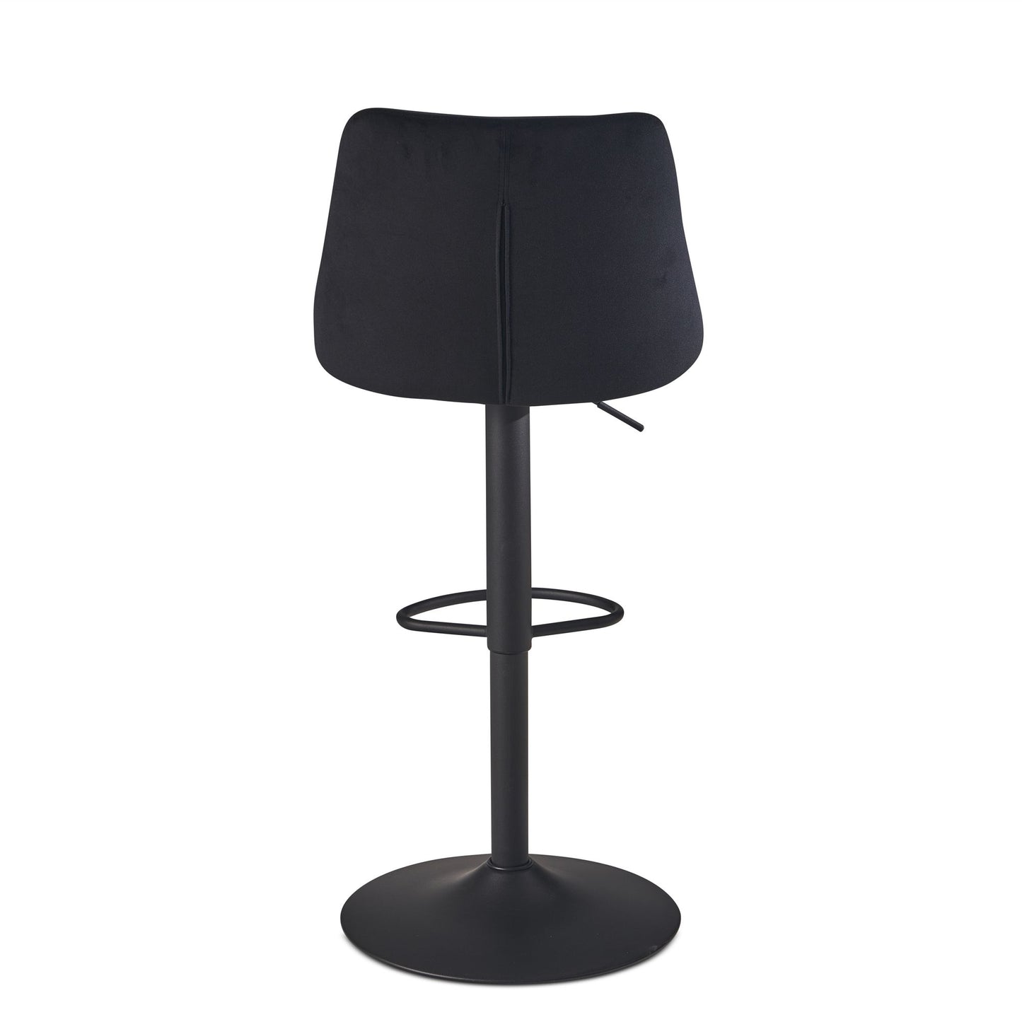 Nancy's Vouzela Barkruk - Barstoel - Zwart - Fluweel - 45 x 51 x 86-106 cm