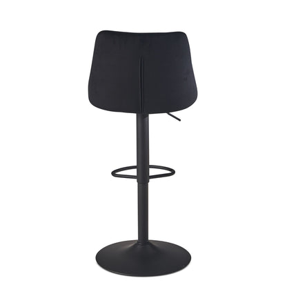 Nancy's Vouzela Barkruk - Barstoel - Zwart - Fluweel - 45 x 51 x 86-106 cm