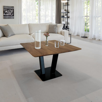 Nancy's Tufillo Salontafel - Koffietafel - Massief Acaciahout / Staal - 60 x 60 x 40 cm