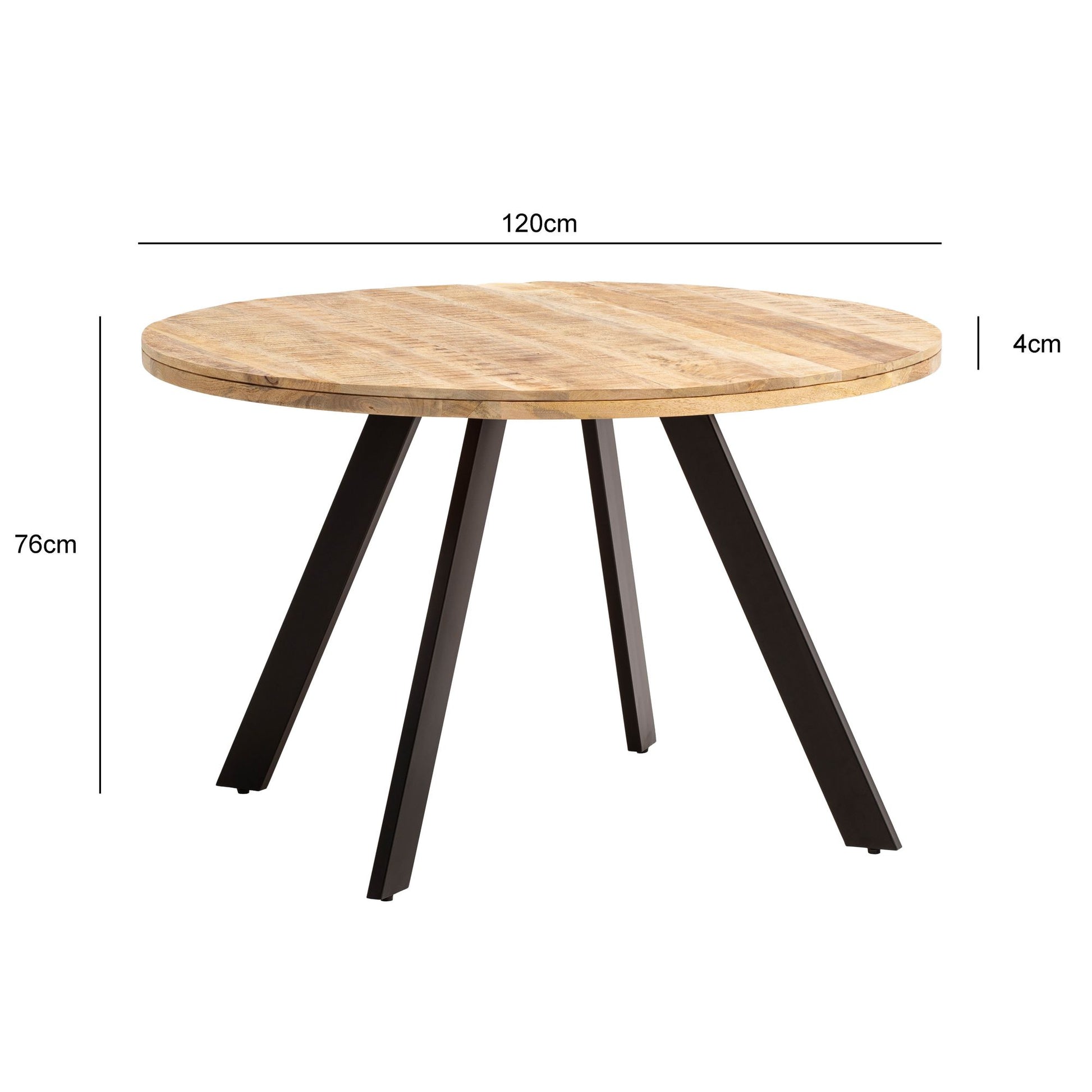 Nancy's Canelas Ronde Eettafel - Eetkamertafel - Keukentafel Rond - Massief Mangohout - ± Ø 120 x 75 cm