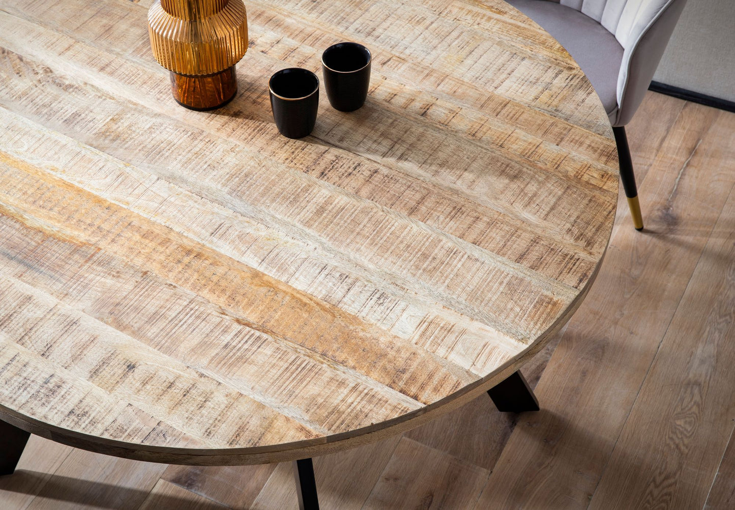 Nancy's Canelas Ronde Eettafel - Eetkamertafel - Keukentafel Rond - Massief Mangohout - ± Ø 120 x 75 cm