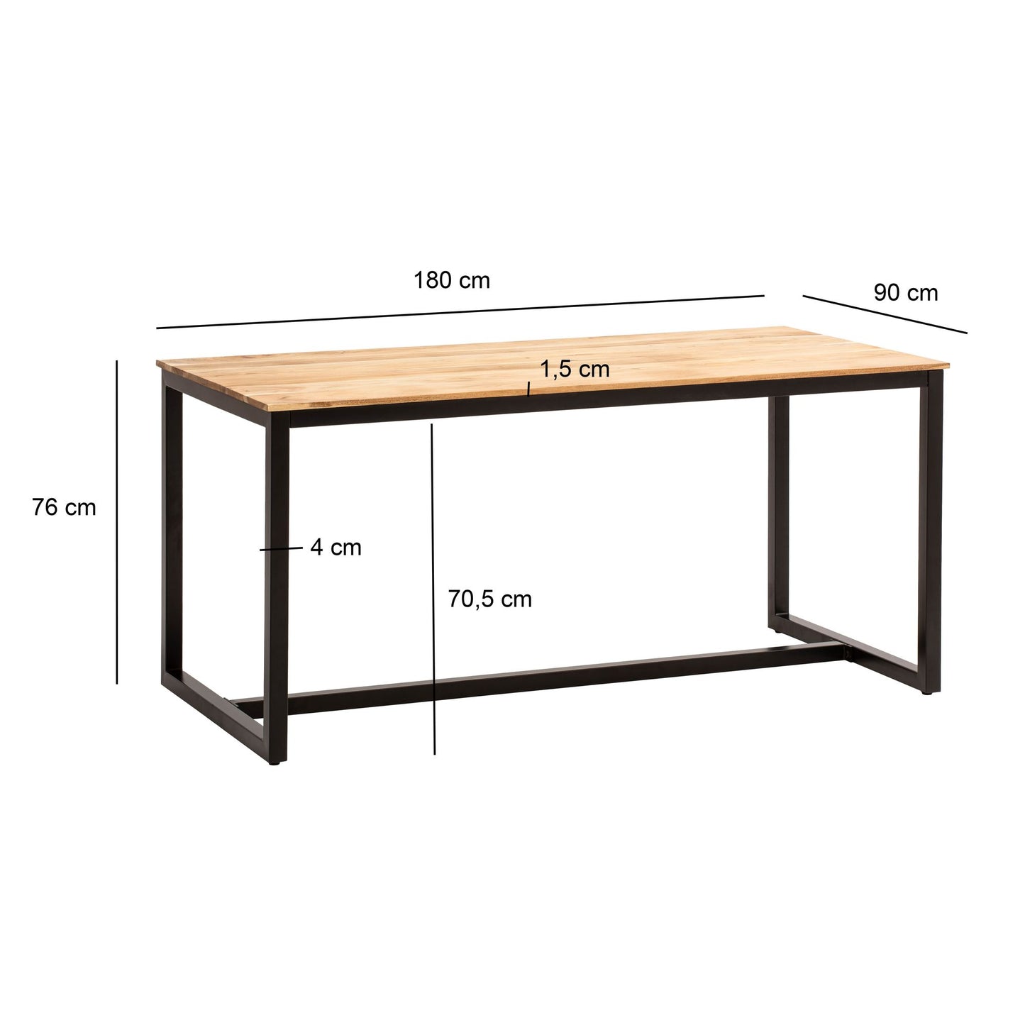 Nancy's Beselga Eettafel - Eetkamertafel - Keukentafel - Massief Acaciahout - ± 180 x 90 x 75 cm